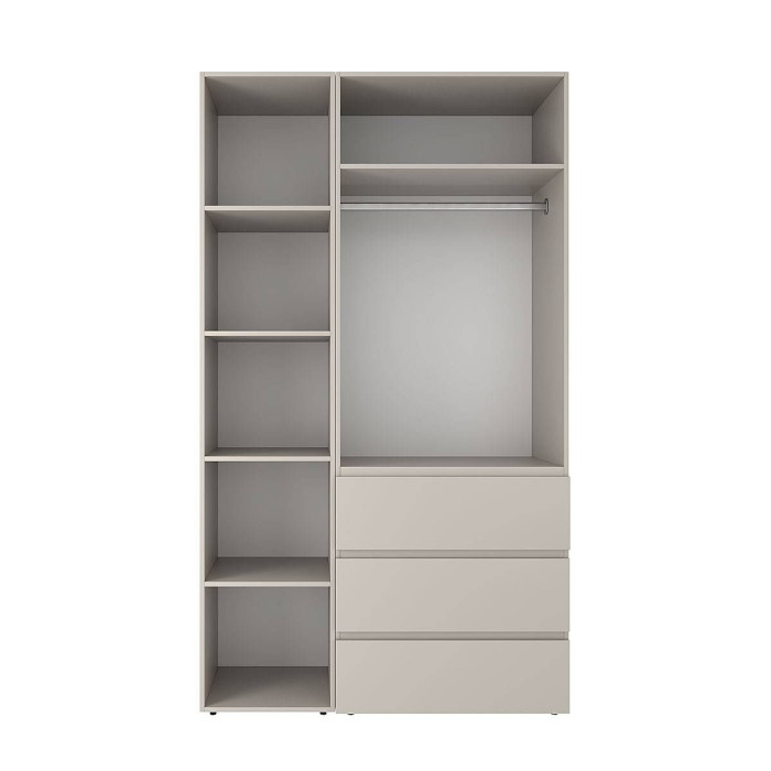 2-door wardrobe with 3 drawers and 5 shelves Averon No. 7 120x220x50 cm Cashmere