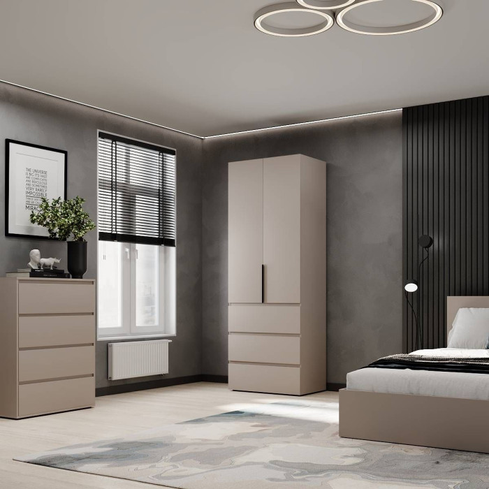2-door wardrobe with 3 drawers Averon №22 80x220x50 cm Cashmere