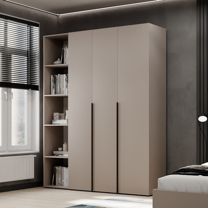 3-door wardrobe with 5 shelves Averon №16 160x220x50 cm Cashmere