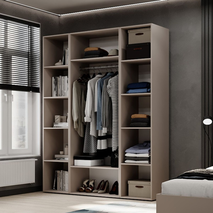 3-door wardrobe with 5 shelves Averon №16 160x220x50 cm Cashmere