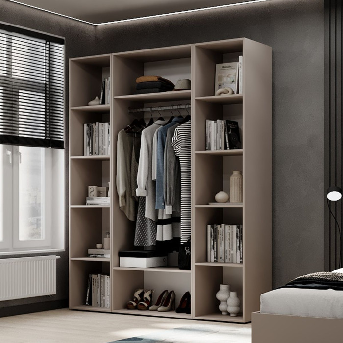2-door wardrobe with 10 shelves Averon №15 160x220x50 cm Cashmere