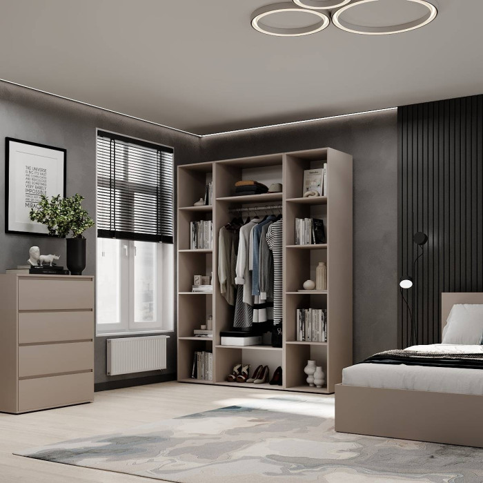 2-door wardrobe with 10 shelves Averon №15 160x220x50 cm Cashmere