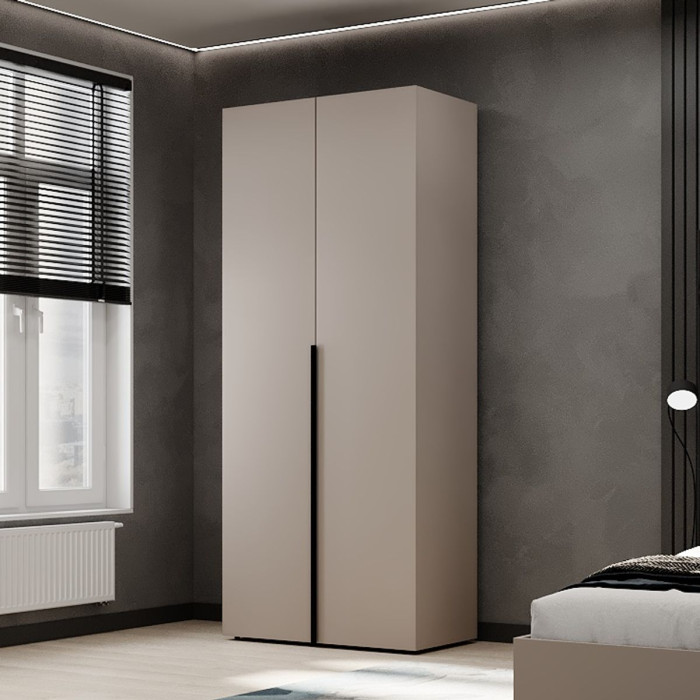 2-door wardrobe with hanging rail and shelves Averon №13 80x220x50 cm Cashmere