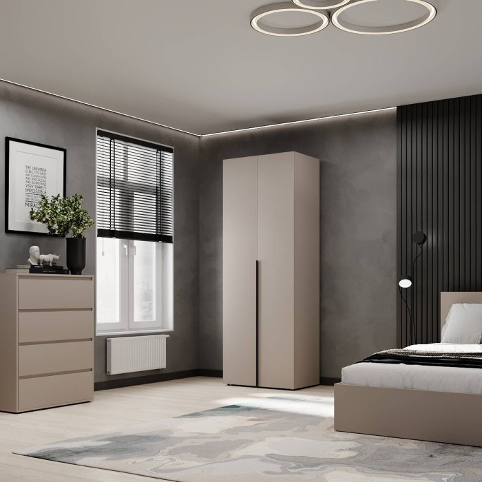 2-door wardrobe with clothes rail Averon №21 80x220x50 cm Cashmere