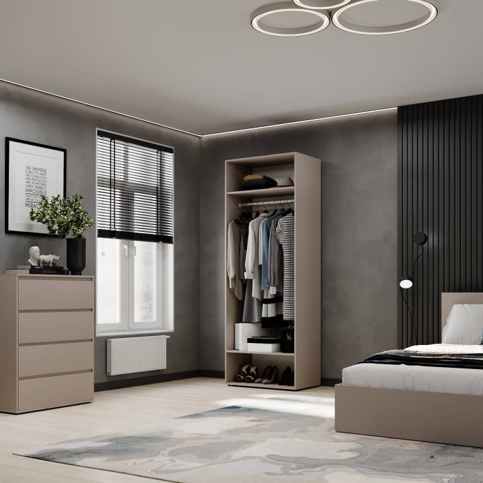 2-door wardrobe with clothes rail Averon №21 80x220x50 cm Cashmere