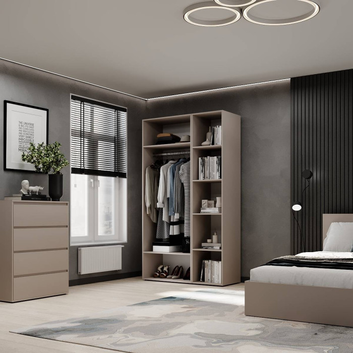 2-door wardrobe with 5 shelves Averon №11 120x220x50 cm Cashmere