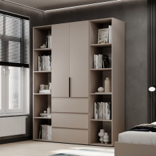 2-door wardrobe with 3 drawers and 10 shelves Averon №9 160x220x50 cm Cashmere