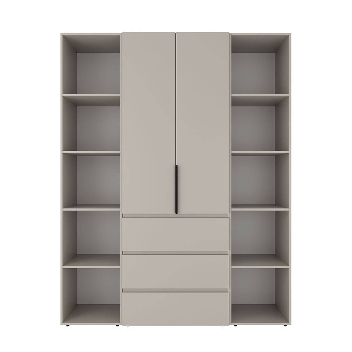 2-door wardrobe with 3 drawers and 10 shelves Averon №9 160x220x50 cm Cashmere
