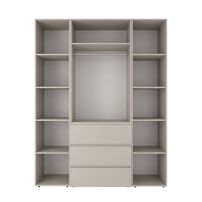 2-door wardrobe with 3 drawers and 10 shelves Averon №9 160x220x50 cm Cashmere