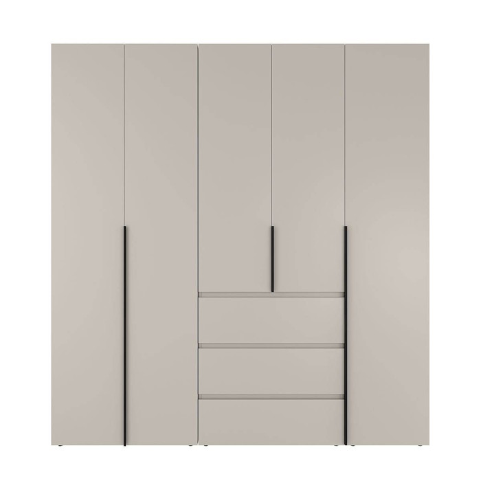 5-door wardrobe with 3 drawers Averon №4 200x220x50 cm Cashmere