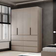 4-door wardrobe with 6 drawers Averon №10 160x220x50 cm Cashmere