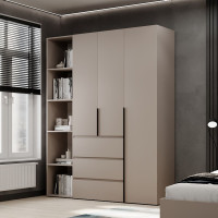 3-door wardrobe with 3 drawers and 5 shelves Averon №8 160x220x50 cm Cashmere