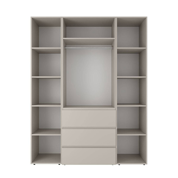 3-door wardrobe with 3 drawers and 5 shelves Averon №8 160x220x50 cm Cashmere