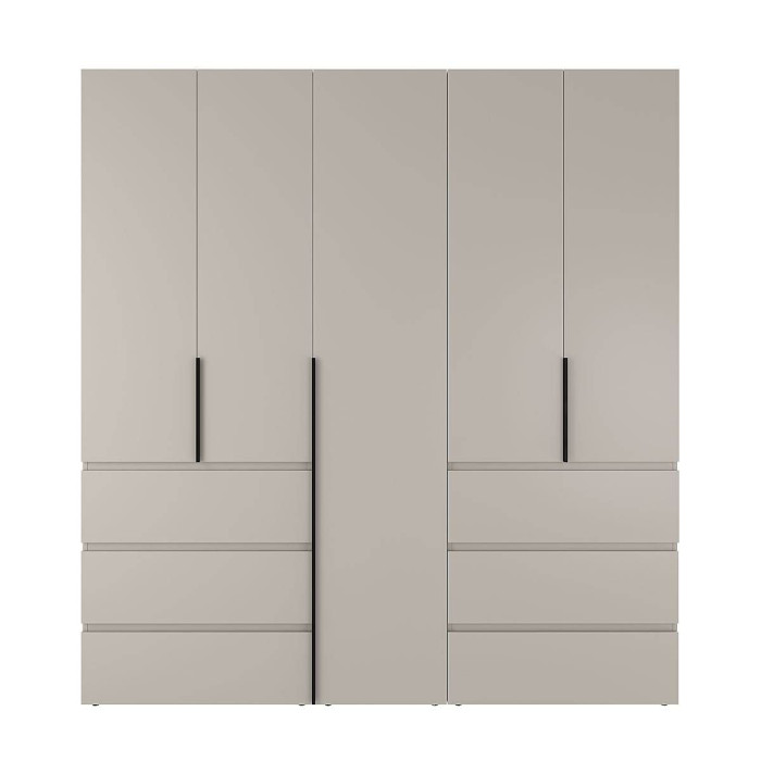 5-door wardrobe with 6 drawers Averon №3 200x220x50 cm Cashmere