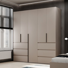 5-door wardrobe with 6 drawers Averon №3 200x220x50 cm Cashmere