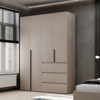 4-door wardrobe with 3 drawers Averon №5 160x220x50 cm Cashmere
