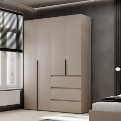 4-door wardrobe with 3 drawers Averon №5 160x220x50 cm Cashmere
