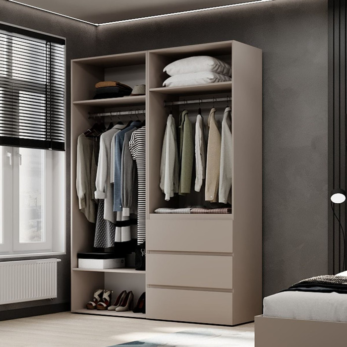4-door wardrobe with 3 drawers Averon №5 160x220x50 cm Cashmere
