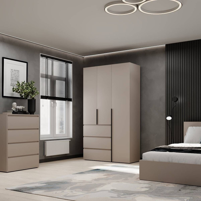 3-door wardrobe with 3 drawers Averon №2 120x220x50 cm Cashmere