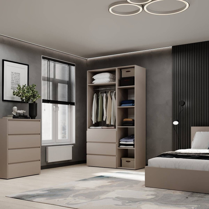 3-door wardrobe with 3 drawers Averon №2 120x220x50 cm Cashmere