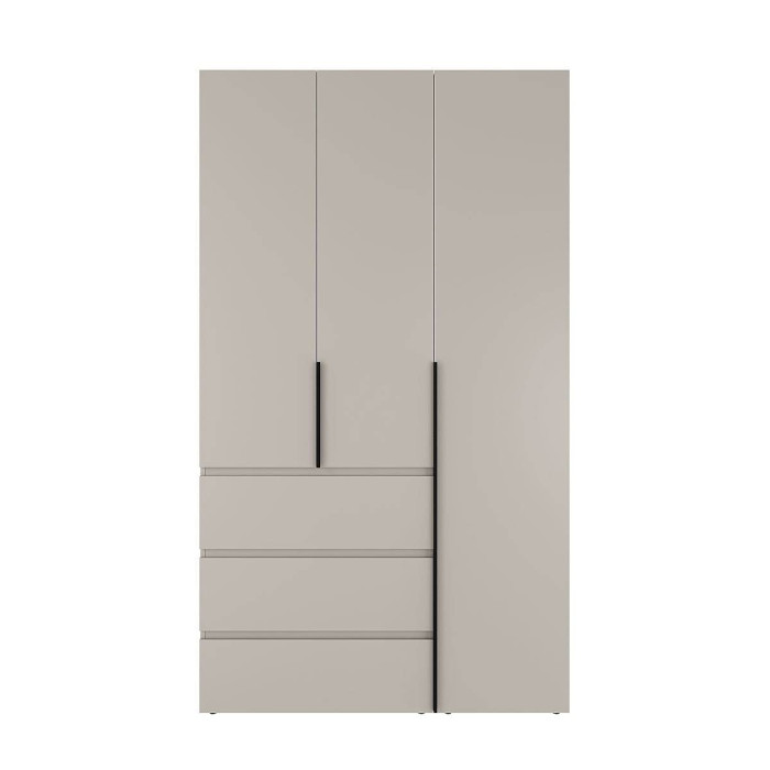 3-door wardrobe with 3 drawers Averon №2 120x220x50 cm Cashmere