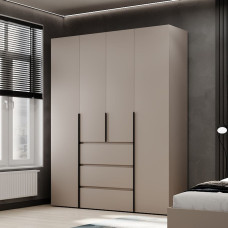 4-door wardrobe with 3 drawers Averon №1 160x220x50 cm Cashmere
