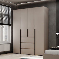 4-door wardrobe with 3 drawers Averon №1 160x220x50 cm Cashmere