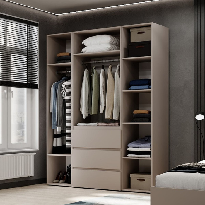 4-door wardrobe with 3 drawers Averon №1 160x220x50 cm Cashmere