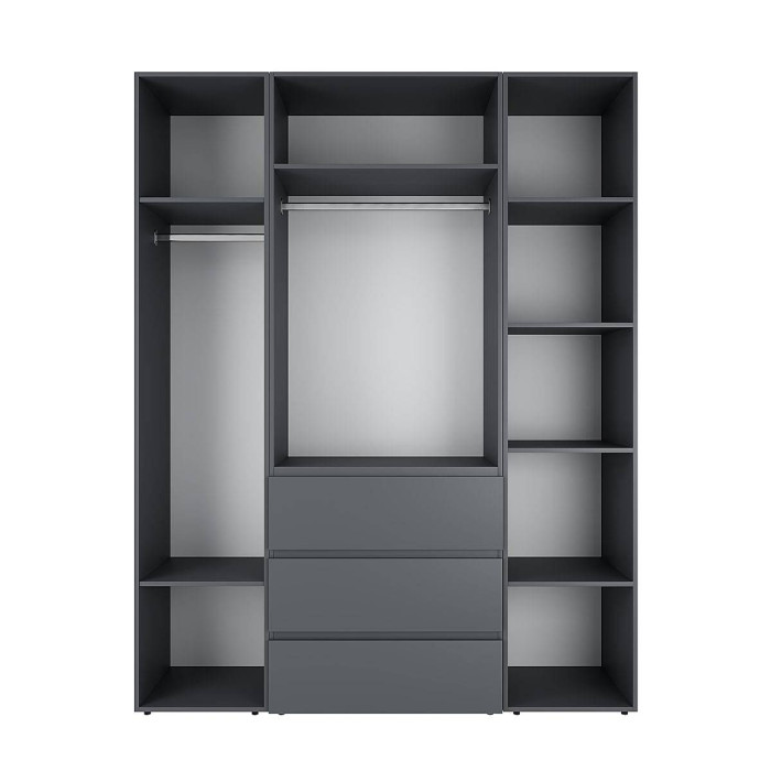 4-door wardrobe with 3 drawers Averon №1 160x220x50 cm Graphite