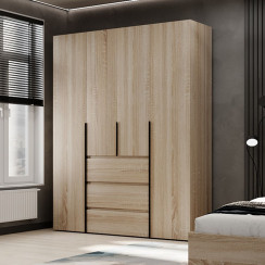 4-door wardrobe with 3 drawers Averon №1 160x220x50 cm Sonoma Oak