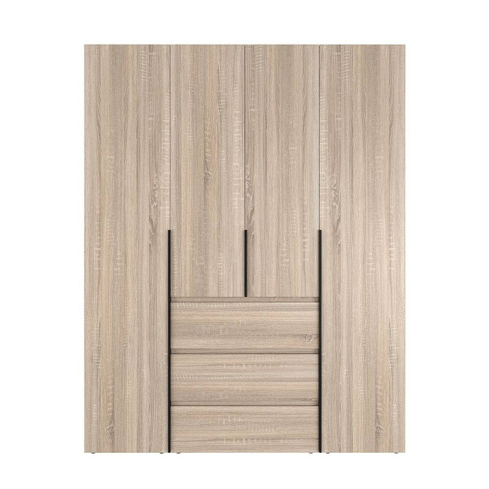 4-door wardrobe with 3 drawers Averon №1 160x220x50 cm Sonoma Oak