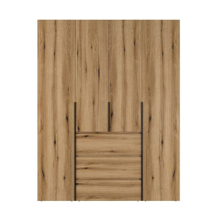 4-door wardrobe with 3 drawers Averon №1 160x220x50 cm Oak Evoke Coast