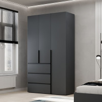 3-door wardrobe with 3 drawers Averon №2 120x220x50 cm Graphite