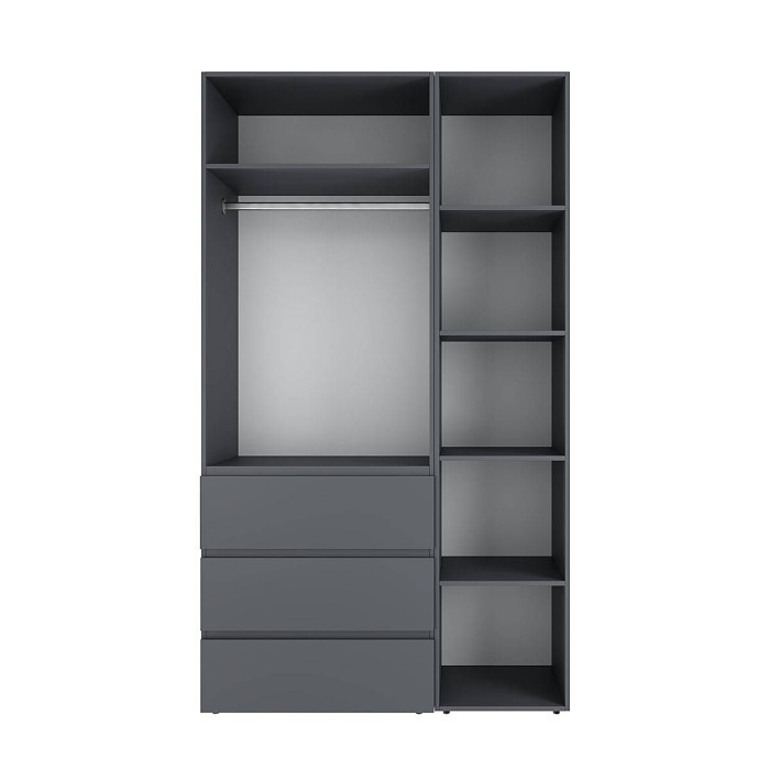 3-door wardrobe with 3 drawers Averon №2 120x220x50 cm Graphite