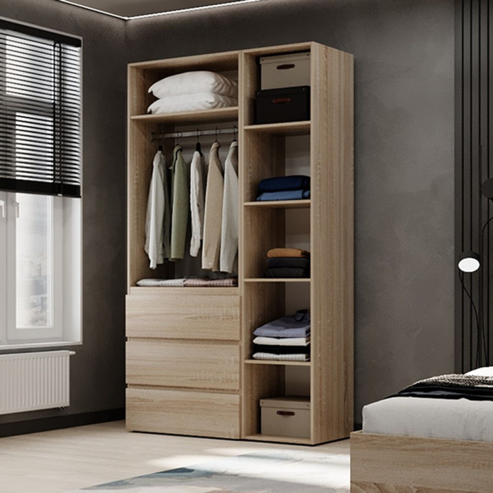 3-door wardrobe with 3 drawers Averon №2 120x220x50 cm Sonoma Oak