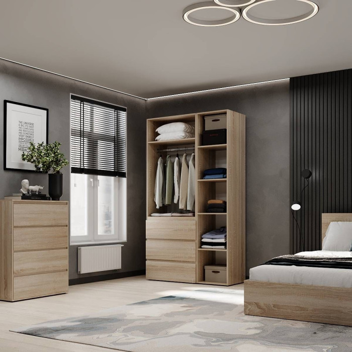 3-door wardrobe with 3 drawers Averon №2 120x220x50 cm Sonoma Oak