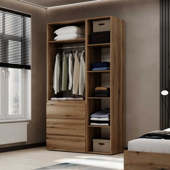 3-door wardrobe with 3 drawers Averon №2 120x220x50 cm Oak Evoke Coast