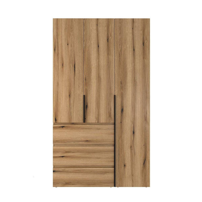 3-door wardrobe with 3 drawers Averon №2 120x220x50 cm Oak Evoke Coast