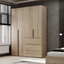 4-door wardrobe with 3 drawers Averon №5 160x220x50 cm Sonoma Oak
