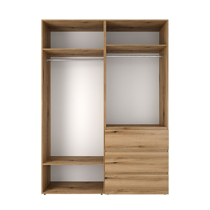 4-door wardrobe with 3 drawers Averon №5 160x220x50 cm Oak Evoke Coast