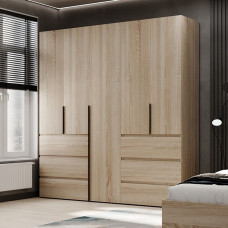 5-door wardrobe with 6 drawers Averon №3 200x220x50 cm Sonoma Oak