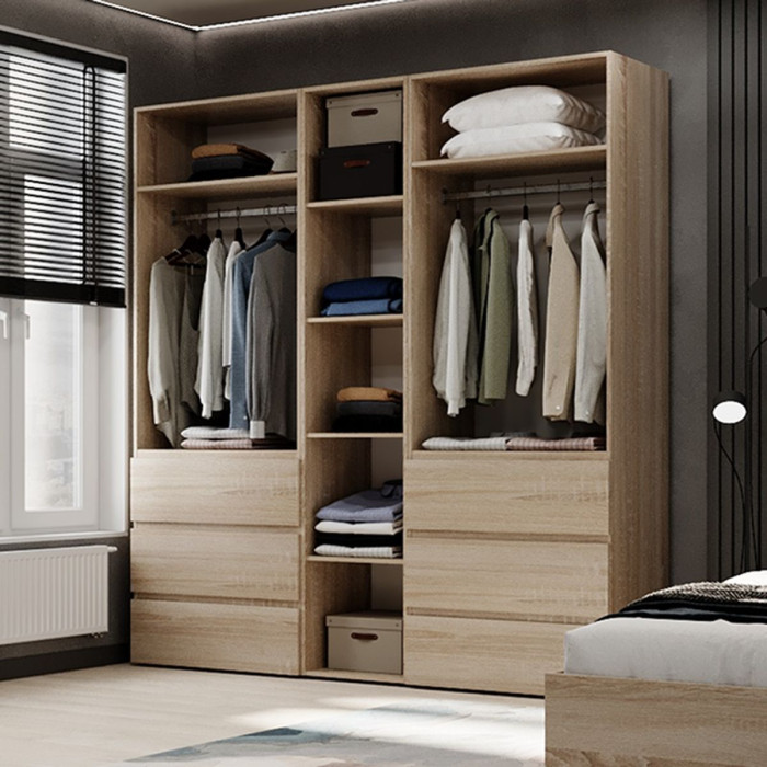 5-door wardrobe with 6 drawers Averon №3 200x220x50 cm Sonoma Oak