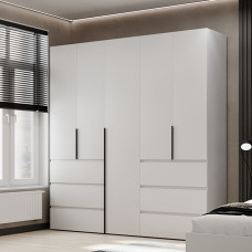 5-door wardrobe with 6 drawers Averon №3 200x220x50 cm White