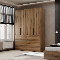 4-door wardrobe with 6 drawers Averon №10 160x220x50 cm Oak Evoke Coast