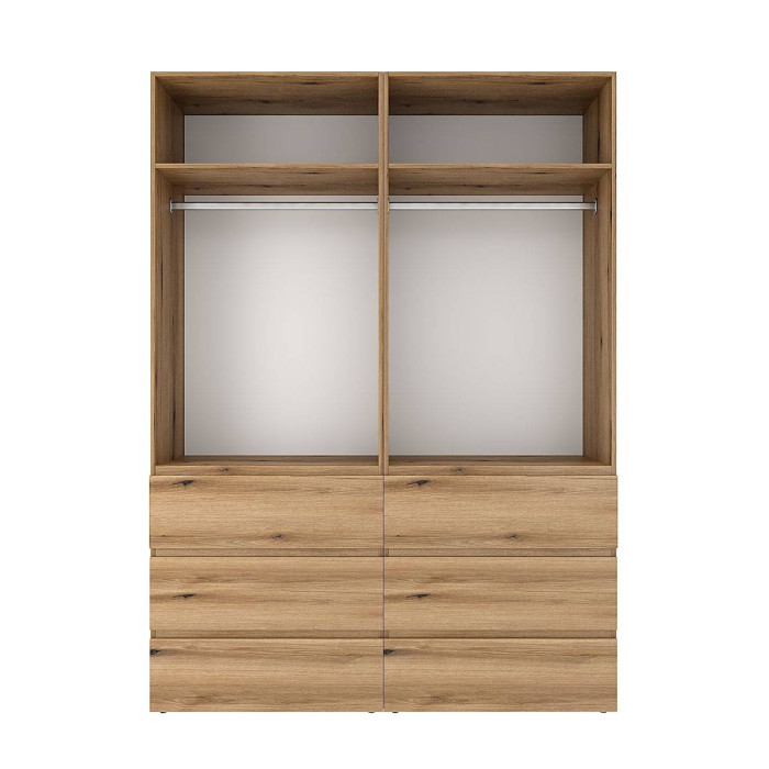 4-door wardrobe with 6 drawers Averon №10 160x220x50 cm Oak Evoke Coast