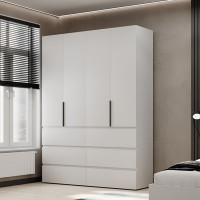4-door wardrobe with 6 drawers Averon №10 160x220x50 cm White