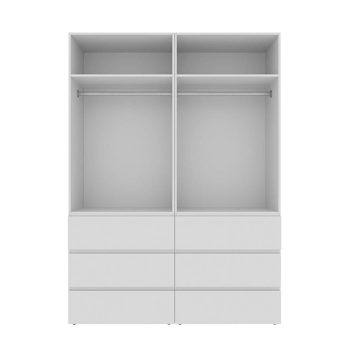 4-door wardrobe with 6 drawers Averon №10 160x220x50 cm White