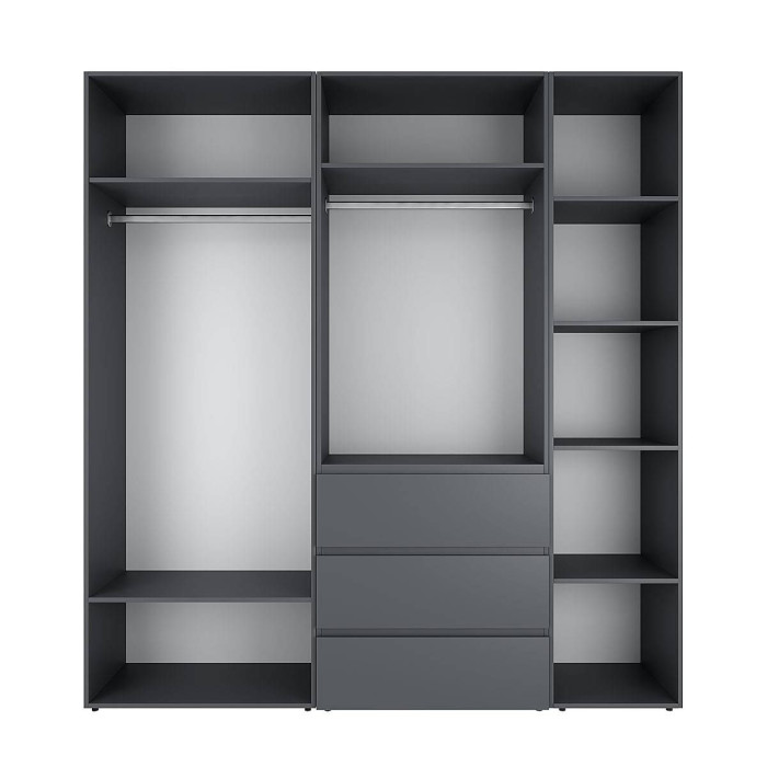 5-door wardrobe with 3 drawers Averon №4 200x220x50 cm Graphite