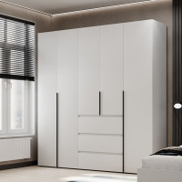 5-door wardrobe with 3 drawers Averon №4 200x220x50 cm White