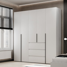 5-door wardrobe with 3 drawers Averon №4 200x220x50 cm White